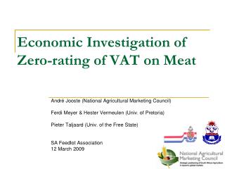 Economic Investigation of Zero-rating of VAT on Meat