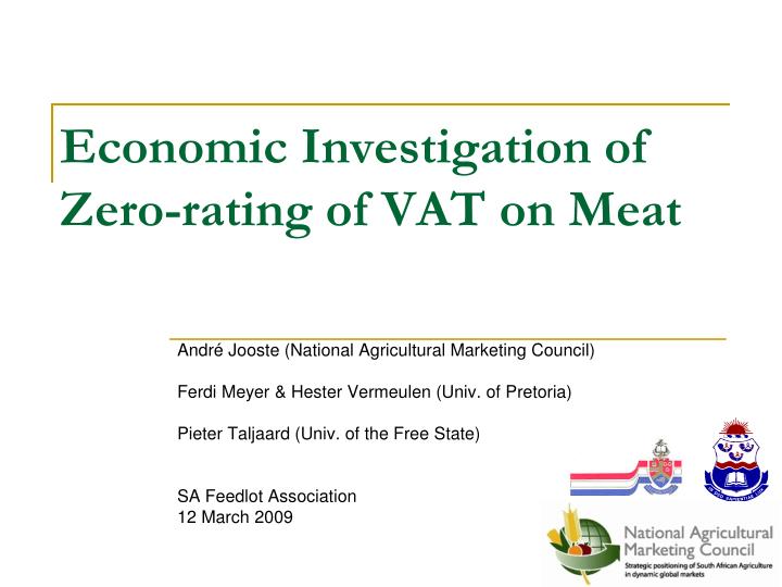 economic investigation of zero rating of vat on meat