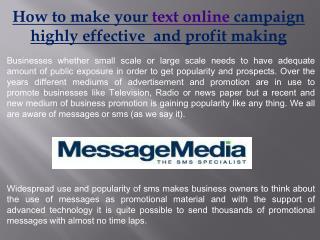 how to make your text on line campaign highly effective and