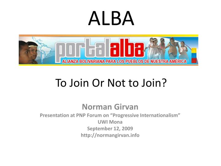 alba to join or not to join