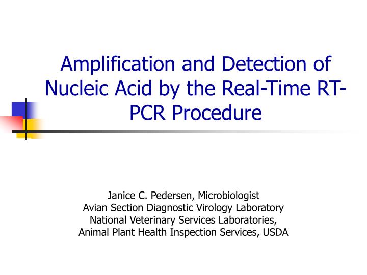 amplification and detection of nucleic acid by the real time rt pcr procedure