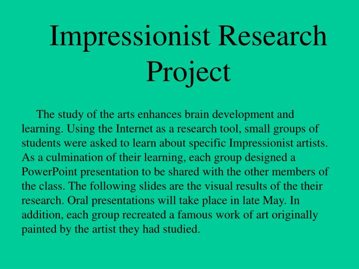 impressionist research project