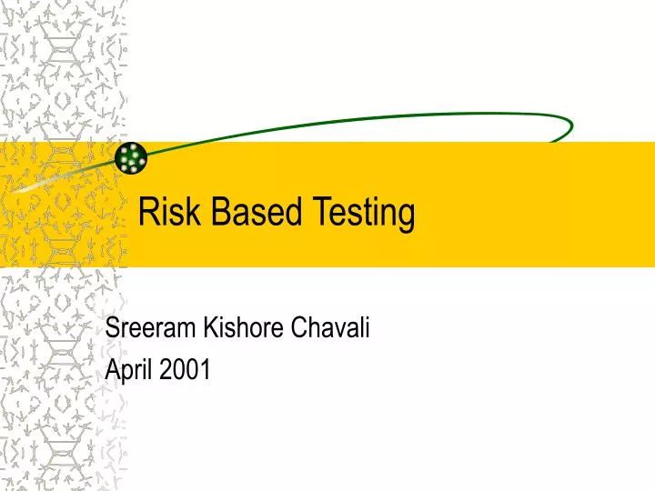 risk based testing