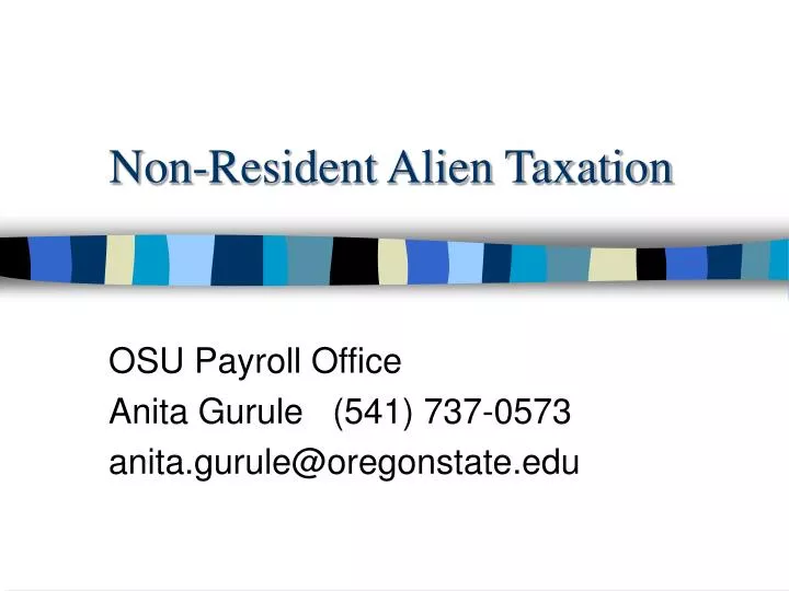 non resident alien taxation