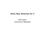 Static Race Detection for C - slide 1