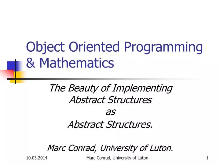 object oriented programming mathematics