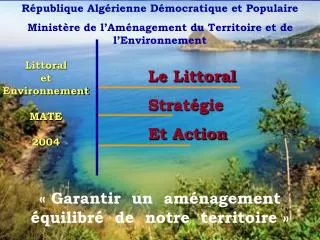 Littoral et Environnement MATE 2004