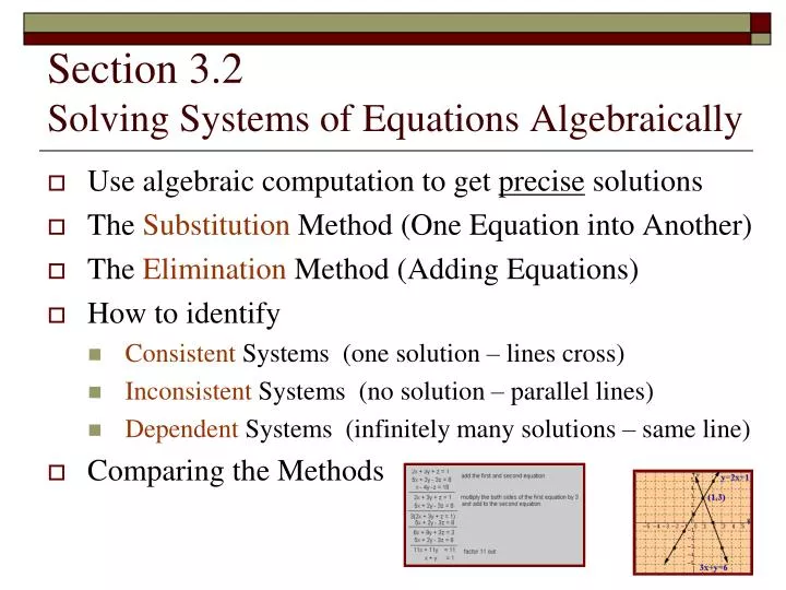 section 3 2 solving systems of equations algebraically