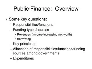 Public Finance: Overview