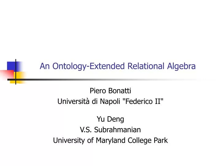 an ontology extended relational algebra