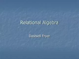 Relational Algebra