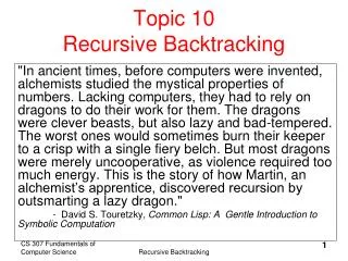 Topic 10 Recursive Backtracking