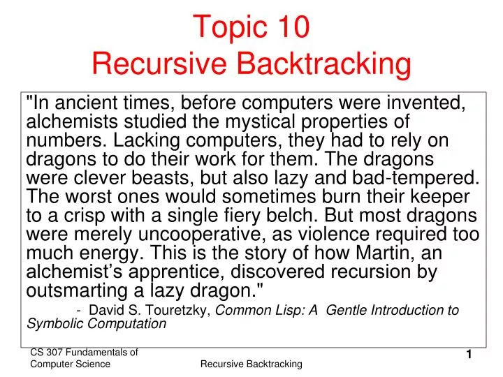 topic 10 recursive backtracking