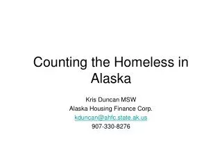 Counting the Homeless in Alaska