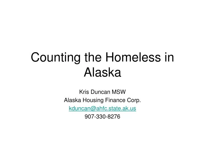 counting the homeless in alaska