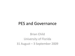 PES and Governance