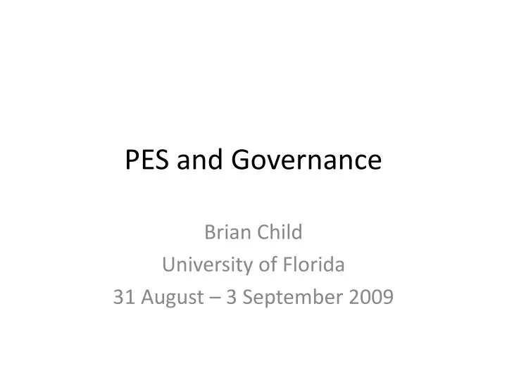 pes and governance