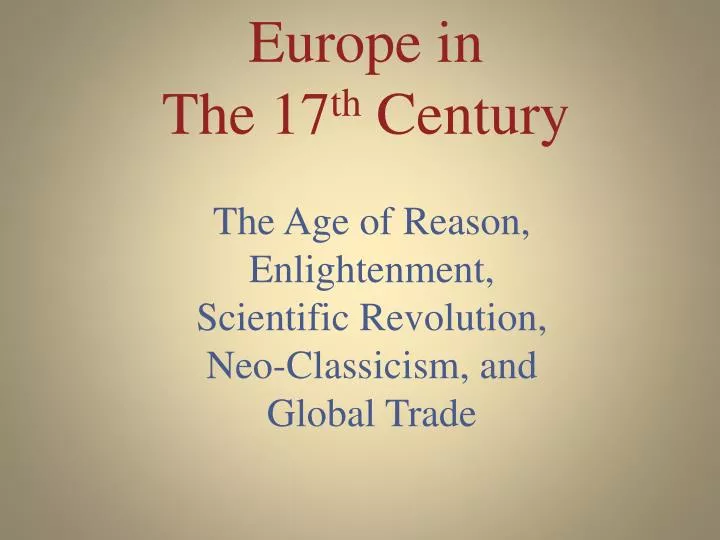 europe in the 17 th century