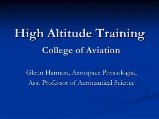 High Altitude Training College of Aviation