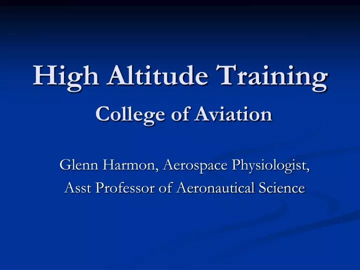 high altitude training college of aviation