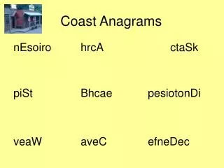 Coast Anagrams