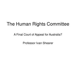 The Human Rights Committee