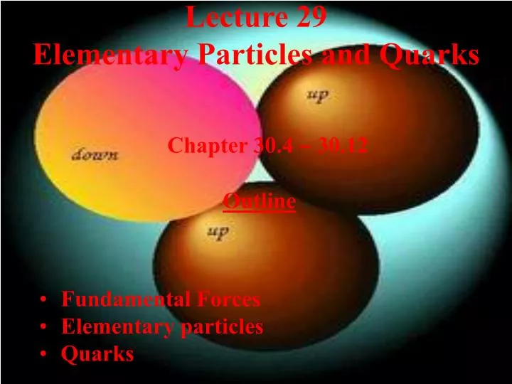 lecture 29 elementary particles and quarks