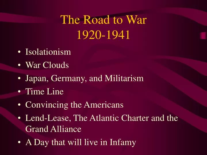 the road to war 1920 1941