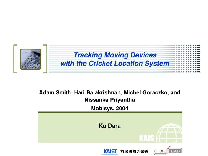 tracking moving devices with the cricket location system