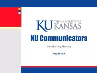 KU Communicators Introductory Meeting