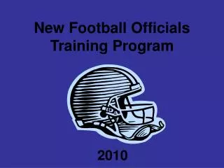 New Football Officials Training Program