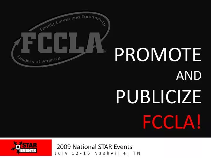 promote and publicize fccla