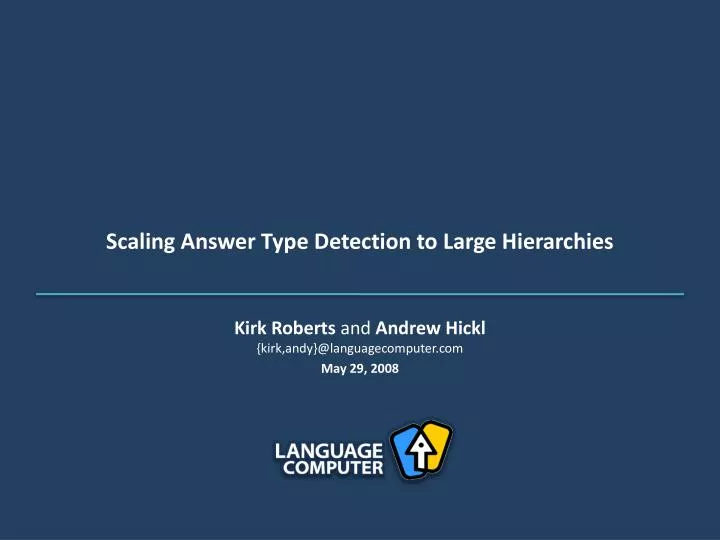 scaling answer type detection to large hierarchies
