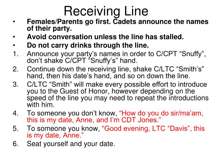 receiving line
