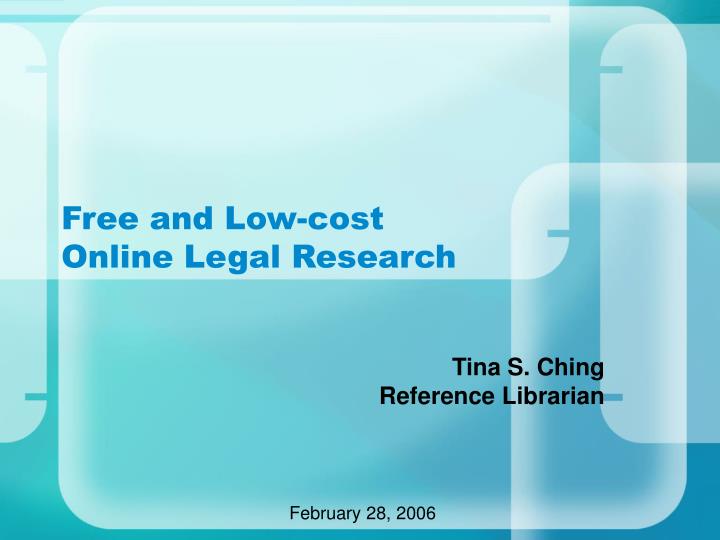free and low cost online legal research