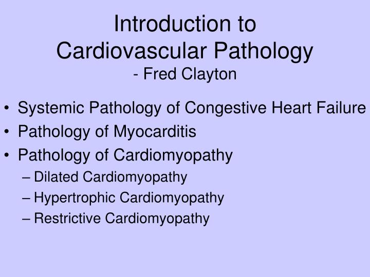 introduction to cardiovascular pathology fred clayton