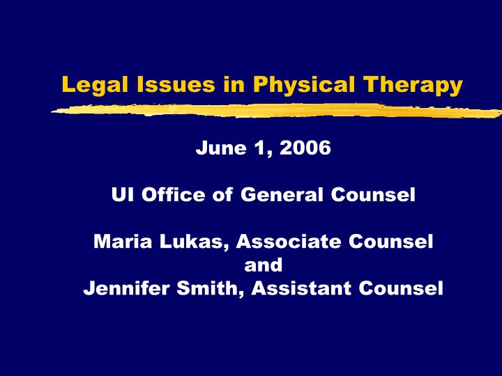 legal issues in physical therapy