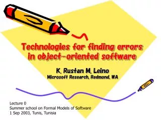 Technologies for finding errors in object-oriented software