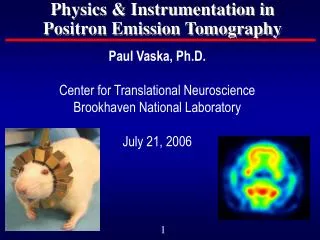 Physics &amp; Instrumentation in Positron Emission Tomography
