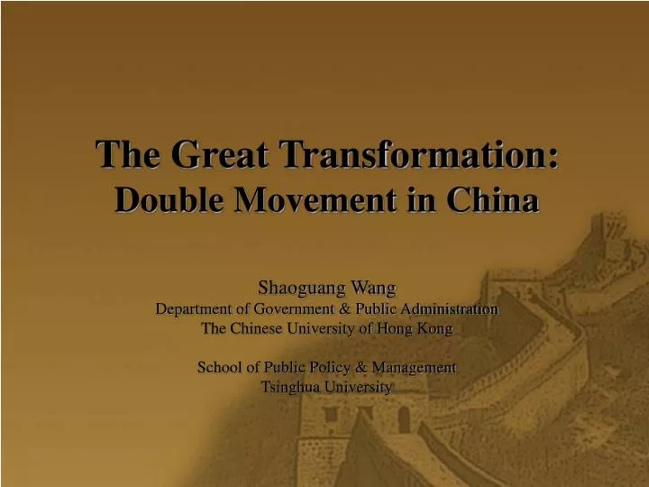 the great transformation double movement in china