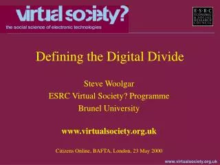Defining the Digital Divide