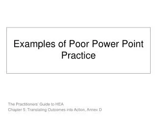 Examples of Poor Power Point Practice