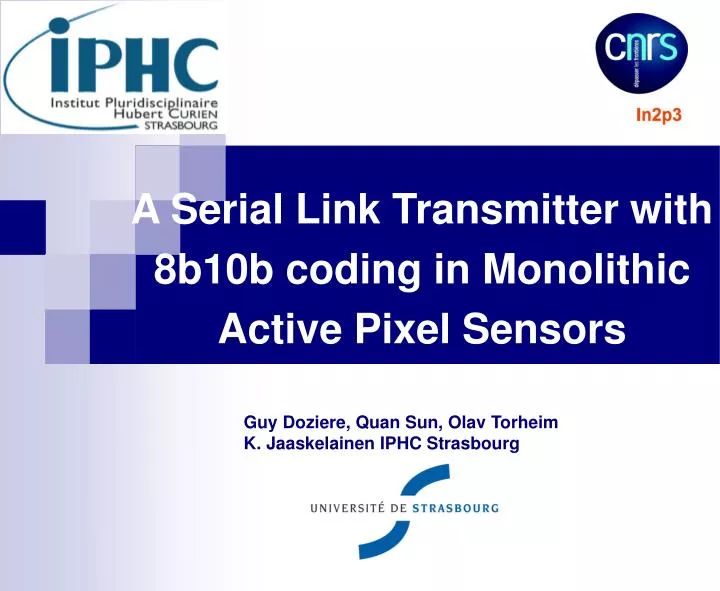 a serial link transmitter with 8b10b coding in monolithic active pixel sensors