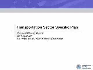 Transportation Sector Specific Plan
