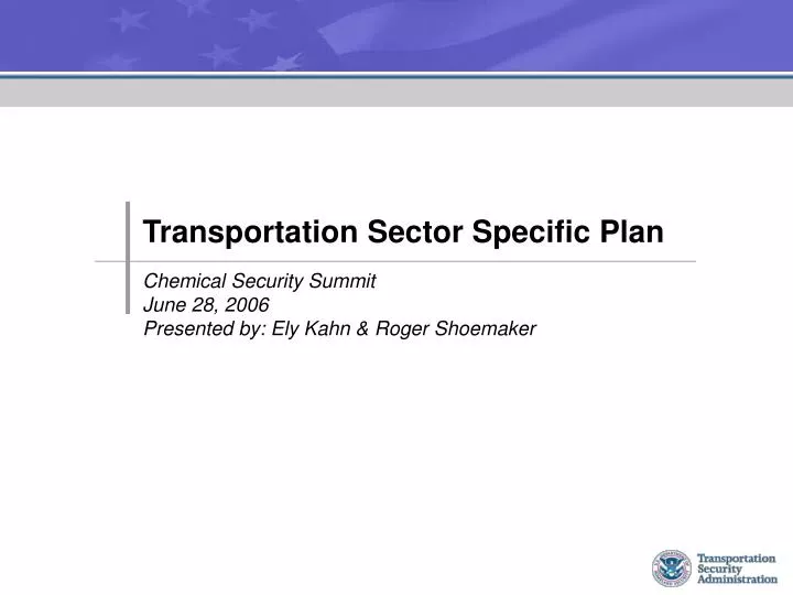transportation sector specific plan