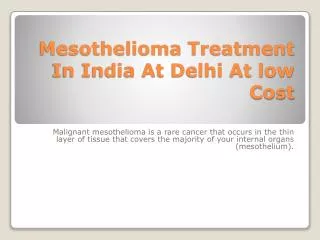 mesothelioma treatment in india at low price