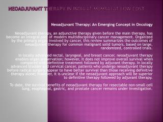 neoadjuvant therapy in india at mumbai at low cost