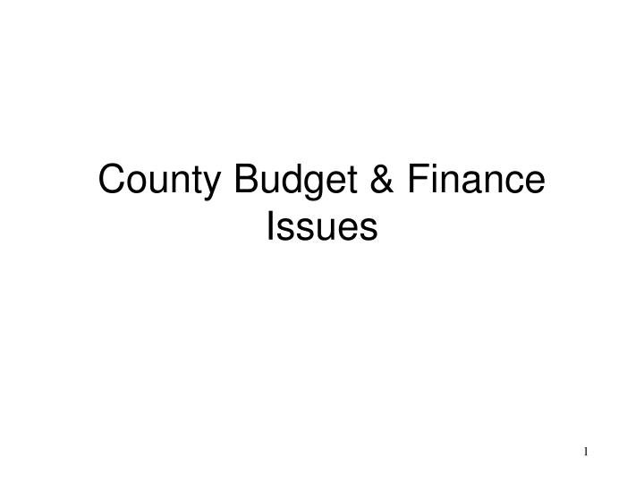county budget finance issues