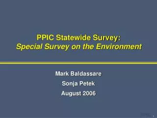 PPIC Statewide Survey: Special Survey on the Environment