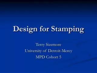 Design for Stamping